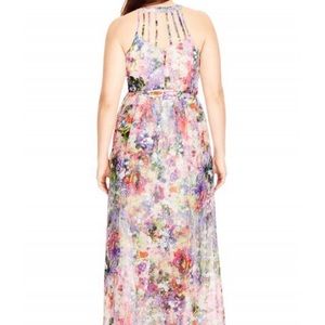 City Chic Dresses - Floral Burst Halter Neck Maxi Dress City Chic Dresses - Floral Burst Halter Neck Maxi Dress